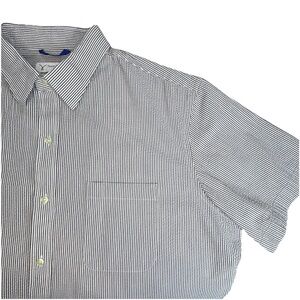 Teddy‎ Stratford Shirt Men’s 6 Xxl Seersucker Gray striped Short Sleeve